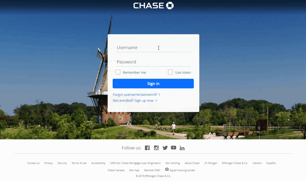 example scam page chase bank